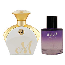Maryaj M White for Her Eau De Parfum Floral Fruity Perfume 90ml for Women and Maryaj Aqua Spring Eau De Parfum Fruity Floral Perfume 100ml for Women + 2 Parfum Testers FREE