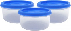 PRINCEWARE  - 225 ml Plastic Grocery Container(Pack of 3, Clear, Blue)