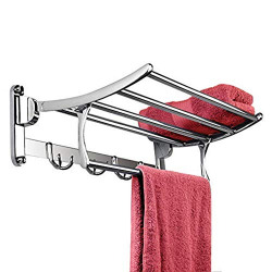 HAP Creation Stainless Steel Folding Towel Rack for Bathroom/Towel Stand / Hanger / Bathroom Accessories(24 Inch-Chrome Finish) (2 Feet)