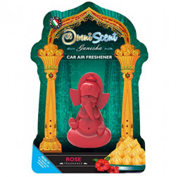 Omniscent Ganesha Car Air Freshener, Made in Italy, Rose, 12g