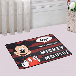 Fun Homes Polyvinyl Chloride Anti-Slip 'Disney Mickey Mouse' Bath Mat (Maroon, 23  x15Inches)