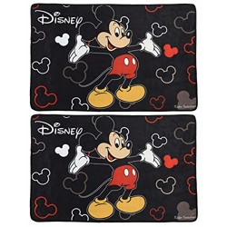 Fun Homes Disney Mickey Mouse 2 Pieces Anti-Slip Bath Mat 23 x15  (Black)