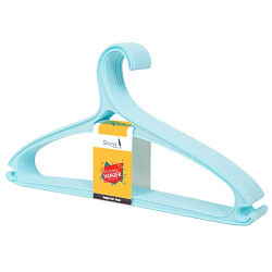 Story@Home Multi Purpose Durable Colorful Light Space Utilizer Standard Plastic Hangers for Everyday use, 8 Pcs, Blue
