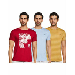Integriti Men's Slim T-Shirt(Pack of 3) Min 75% off from Rs.373