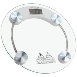 Granny Smith Personal Human Body Weight Machine R2003A Transparent Round Glass Weighing Scale(White)