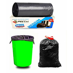 Sjeware Arth Garbage Bags Size Medium (19 X21 in) (48 X 56 cm) 180 Bags Packs of 6 Black Biodegradable for Kitchen,Office Dustbin Bag Trash Bag (ARTHDUSTBINMediumqty6)