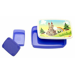 Signoraware Castle Easy Plastic Lunch Box Set, 2-Pieces, Violet