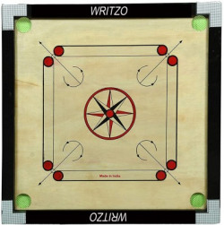 Writzo Gloss Finish Carrom Board with Coins, Striker & Powder 20inch Carrom Board 2 inch Carrom Board(Multicolor)