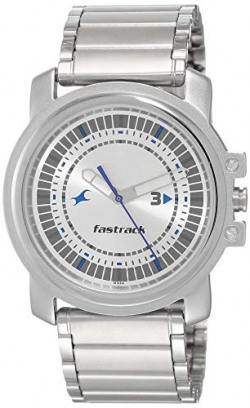 Fastrack Men Quartz Analog Silver Dial Stainless Steel Strap Watch for Guys-NP3039SM03