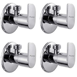 Prestige ALIV Angle Cock-Pack of 4 SS Chrome Finish Angle Cock Bib Cock for Bathroom Kitchen Wasbasin tap Faucets Angle Cock Faucet (Wall Mount Installation Type)