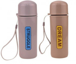 AVMART Pack of 2 Dream Multi Color Water Bottle Leak Proof, Strong Body 300 ml Bottle(Pack of 2, Multicolor, Plastic, Glass)