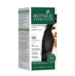 Biotique Bio Herbcolor Conditioning Hair Color, 50g + 110ml - Natural Black 1N (Pack of 1)
