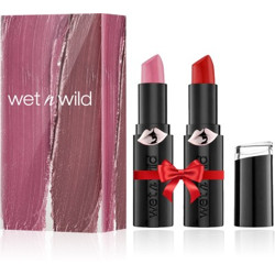 Wet n Wild Meglast Lipstick Combo (Mauve Outte here, Red Velvet)(2 Items in the set)