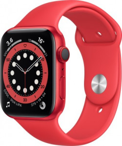 APPLE Watch Series 6 GPS + Cellular 44 mm Red Aluminium Case with Product (Red) Sport Band(Red Strap, Regular)