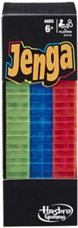 HASBRO GAMING Jenga Neon Pop Building Blocks Tumbling Tower Game for Kids Ages 6 and Up Party & Fun Games Board Game