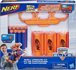 Nerf Shell Upgrade Kit -- Includes 3 Shells, 9 Official Elite Darts, Shell Holder -- For Kids, Teens, Adults Guns & Darts(Multicolor)