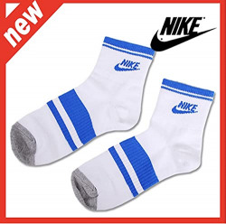 Nike Men's Cotton NSW Classic Quarter-SNG-SMLX Athletic Socks (SX5346-100_White Black_Large)
