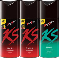 Kamasutra Spark and Urge Deodorant Spray  -  For Men(450 ml, Pack of 3)