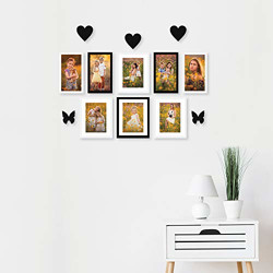Random New Synthetic Collage Set of 10 Photo Frames (6 X 10 Inch - 10), Black