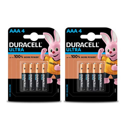 Duracell Ultra Alkaline AAA Battery, 8 Pcs