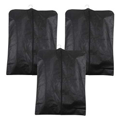 PrettyKrafts Foldable Non Woven Coat Cover (Set of 3 pcs) - Black