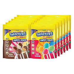 LuvIt Smackers Fruit and Chocolate Flavoured Lollipops | Surprise Toy For Kids | Big Stick Lollipops | Pack of 12 - 96g Each