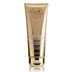 Body Cupid 24k Gold Face and Body Scrub - Skin Glow Enhancer with Gold Mica Powder, Cocoa Butter, Walnut Shell Powder, 200 ml