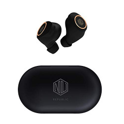 Nu Republic Starbuds 2 True Wireless Earbuds,BT V5.0,Upto 20Hrs Play Time,Compact case with Type-C Charging Cable,Touch Control,Sweat & Water Resistant,Voice Assistant with Mic-Black/Gold
