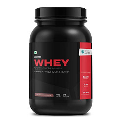 Zomato Premium Whey with DigeZyme (Belgian Chocolate) 23.2g Protein, 5.1g BCAA, 0g Added Sugar | Whey Isolate & Concentrate Imported from Europe | 1 kg/2.2 lbs - 30 scoops
