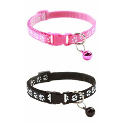 Inrali 2PCS Breakaway Bowtie Cat Collar -Cat Collar with Bell Kitten Collars with Bell Charm, Solid & Safe,Mixed Colors