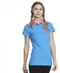 Spunk by FBB Solid Polo T-Shirt Turquoise
