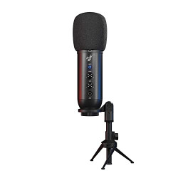 Redgear Shadow Vox Gaming Auxiliary, USB Unidirectional Microphone with RGB Lighting, Adjustable Tripod and Echo & Gain Control