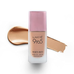 Lakme 9 to 5 Primer + Matte Perfect Cover Liquid Foundation, W240 Warm Beige, Natural Matte Finish - Long Lasting Full Coverage Face Makeup, 25 ml