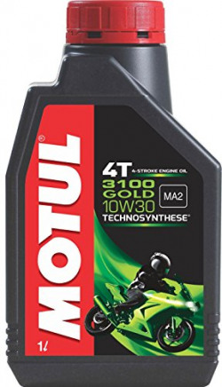 Motul 3100 4T Gold 10W30 API SM Technosynthese High Performance Semi Synthetic Engine Oil for Bikes (1 L)
