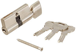Harrison H-306D 60mm Brass Six Pin Cylinder Set (Silver)| 3 Keys| Mortise Lock