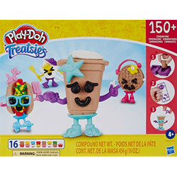 PLAY-DOH Treatsies Table for 4 Tiny Food Toy Craft Kit with Mini Coffee, Egg, Waffle, Hot Dog Characters