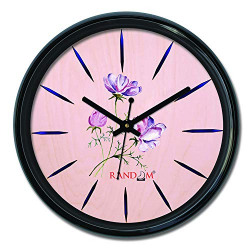 Random Wall Clock For Living Room, Bedroom, Home, Office, Kitchen, Round Shaped Designer Plastic Wall Clock For Home Decor, 12- inch, Black 30 x 30 cm(RC-6639)