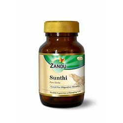 Zandu Sunthi Capsules, Made from Extracts of Ginger - 60 Veg capsules