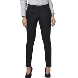 PARK AVENUE Tapered Women Black Trousers
