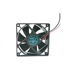 TechSupreme DC 12V Cooling Fan for PC Case 80X80X25MM Cabinet Fan 3.5-Inch Cooler (Black)
