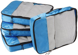 AmazonBasics Packing Cubes/Travel Pouch/Travel Organizer- Large, Blue