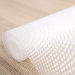 Fun Homes Multipurpose Diamond Textured Super Strong Anti-Slip Mat Liner,Size 45X500 cm (5 Meter Roll, White) (Fun0462)