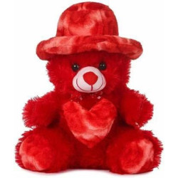 NKL Stuffed Cap Teddy Very Beautiful Huggable Valentine and Birthday Gifts Lovable Special Gift (red)  - 32 cm(Red)