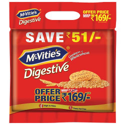 McVitie's Digestive High Fibre biscuits with Goodness of Wholewheat, 1Kg Super Saver Family Pack