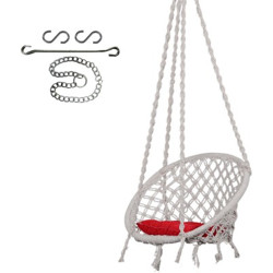 Swingzy Swing with SQ-Cushion & 3 ft. Chain Cotton Small Swing(White, DIY(Do-It-Yourself))