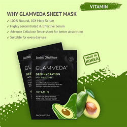 Glamveda Glow Tan Removal Cream With Vitamin Pore Care and Nutrition Face Mask Sheet Combo Pack, Black, 15 g