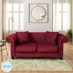 Flipkart Perfect Homes Annecy Fabric 2 Seater  Sofa(Finish Color - Red, DIY(Do-It-Yourself))