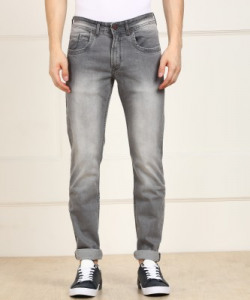 Peter England University Slim Men Grey Jeans