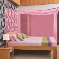 Flipkart SmartBuy Double Bed Box Mosquito Net(Pink)