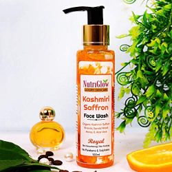 NutriGlow Luxury Skincare Kashmiri Saffron Face Wash with organic kashmiri saffron
